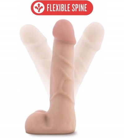 Novelties 7" Realistic Feel Flexible Spine Dildo - Cock and Balls Dong - Sex Toy for Women - Sex Toy for Adults (Natural) - C...
