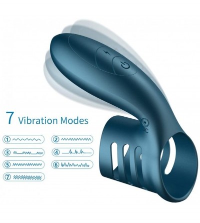 Penis Rings Vibrating Penis Ring Silicone Triple Cock Ring 7 Vibration Modes for Men Longer Lasting Erections Testicles Massa...