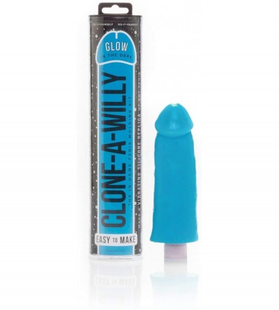 Vibrators Silicone Penis Casting Kit (Color Glow-in-The-Dark Blue) - Blue - C312MCF64Q1 $78.89
