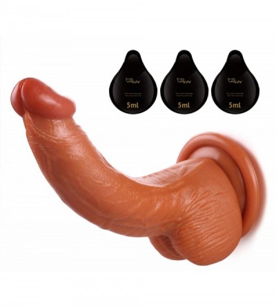 Dildos Rushskin Realistic G Spot Dildo with Curved Tip and Strong Suction Cup for Vaginal Anal Prostate Stimulation- Free Pht...