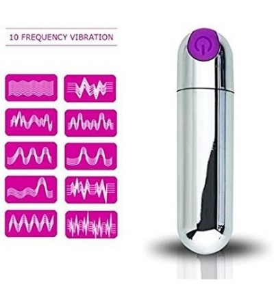 Vibrators Bullet Vibrator - Rechargeable & WarterProof Bullet Massager for Woman - Portable Bullet Viberate Toys (Silver-Purp...