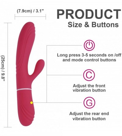 Vibrators G Spot Vibrator Clitoral Rabbit Vibrator Adult Toy with 6 Vibration Modes- Waterproof Rechargeable Clitoris Nipple ...