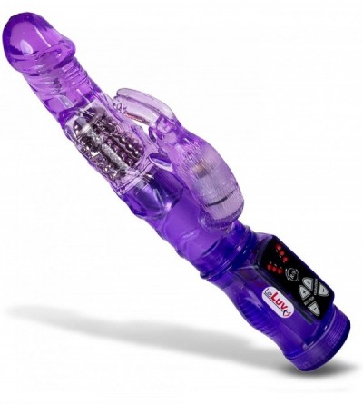 Vibrators Rabbit Vibrator Slim Bunny Showerproof Beaded Shaft Purple - Purple - CP11EXGTQBN $43.24