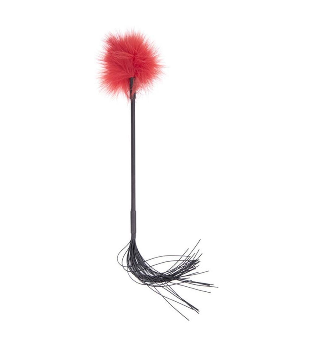 Paddles, Whips & Ticklers Red Feather Tickler and Leather Whip for Him and Her - CC192HWXQC0 $29.55