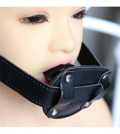 Gags & Muzzles Fantasy Gags Muzzles Fetish Black Silicon Dildo Mouth Gag with Adjustable Leather Straps for Couples - Black -...