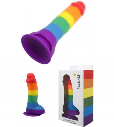 Dildos The 8" Silicone Rainbow Dildo With Balls & A Suction Cup - CH129VPU37B $27.44