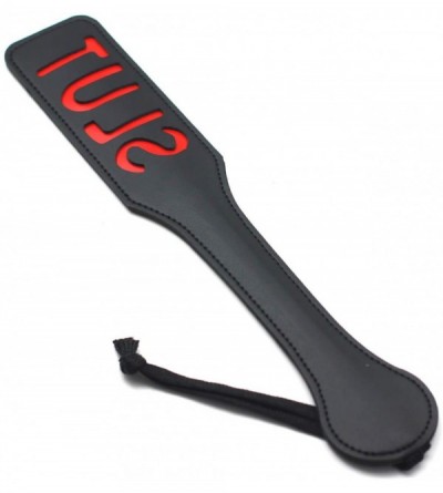Paddles, Whips & Ticklers Black Faux Leather Paddles with Layers and Imprinted English- ST - C5192HY6ZGX $7.11