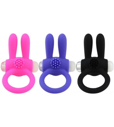 Penis Rings Adults Men Full Silicone Vib-brrating Cook R-ing - Butterfly Bunny Vib-brrating Lock Ring- Toy for Male or Couple...