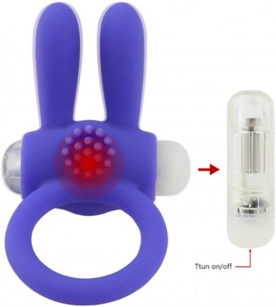 Penis Rings Adults Men Full Silicone Vib-brrating Cook R-ing - Butterfly Bunny Vib-brrating Lock Ring- Toy for Male or Couple...