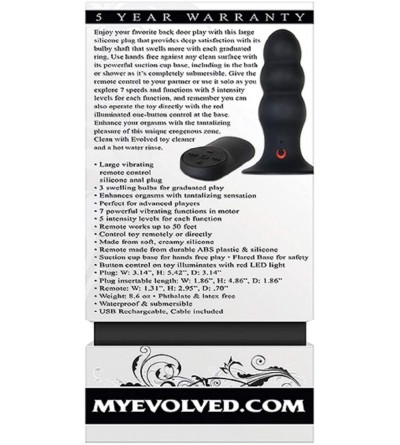 Anal Sex Toys Kong Super Power Anal Butt Plug with Remote Control Black - CK1946ZHLZD $95.12