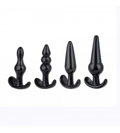 Anal Sex Toys 3Pcs/Set Silicone Massager ánáles Trainer Kit Butt Pugs for Beginner Set Small Size (Black) - Black - CB19C2ISI...