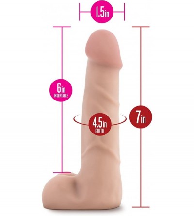 Dildos 7" Realistic Feel Flexible Spine Dildo - Cock and Balls Dong - Sex Toy for Women - Sex Toy for Adults (Natural) - C011...