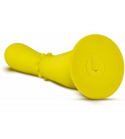 Vibrators Nude Impressions - Rechargeable Waterproof 10 Setting Deep Rumbly Vibrating Flexible Satin Silicone Dildo - Yellow ...