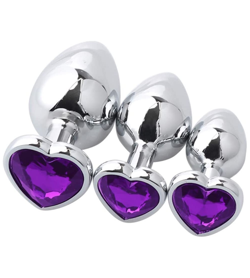 Anal Sex Toys Anal Plug Trainer Kit- 3 PCS Metal Butt Anal Plugs Heart Shaped Jewelry Anal Trainer Toys Unisex Valentine's/Bi...