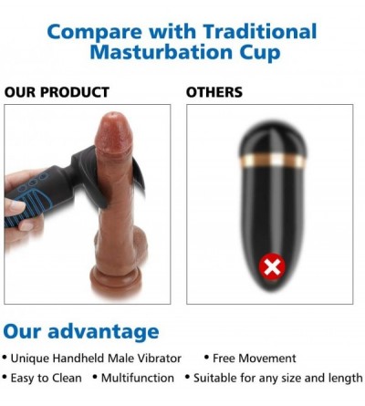 Male Masturbators Vibrating Male Masturbator Handhold Men Masturbation Penis Vibrator-Male Vibrator Penis Trainer Training To...