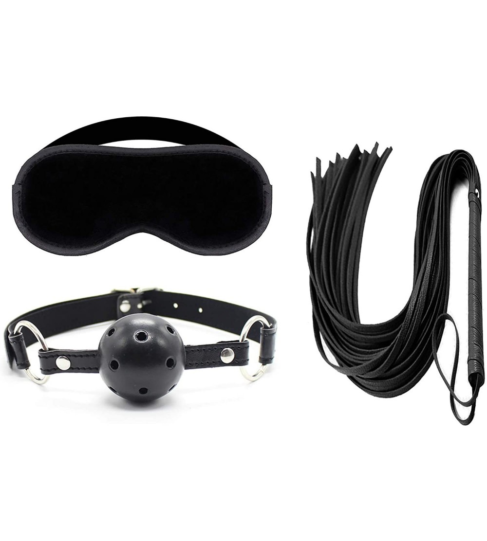 Restraints 3-Pics Collection with Floggers- Multifunctional Bangle Soft Fur Handcuffs and Blindfold - Set1 - CG18LDZ230I $13.68