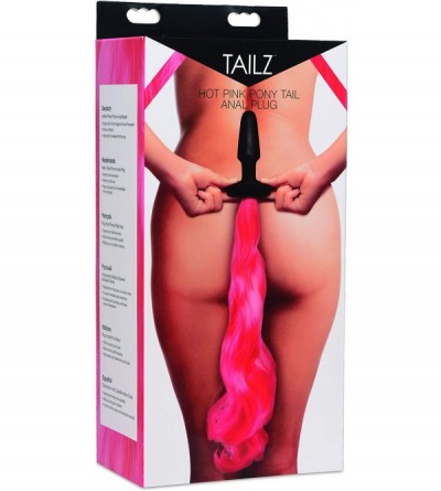 Anal Sex Toys Hot Pink Pony Tail Anal Plug - C118GL68WU5 $17.64