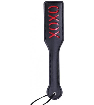 Paddles, Whips & Ticklers Faux Leather XOXO Spanking Paddle for Sex Play- 12.8inch Total Length Paddle- Black - Black - CJ19H...