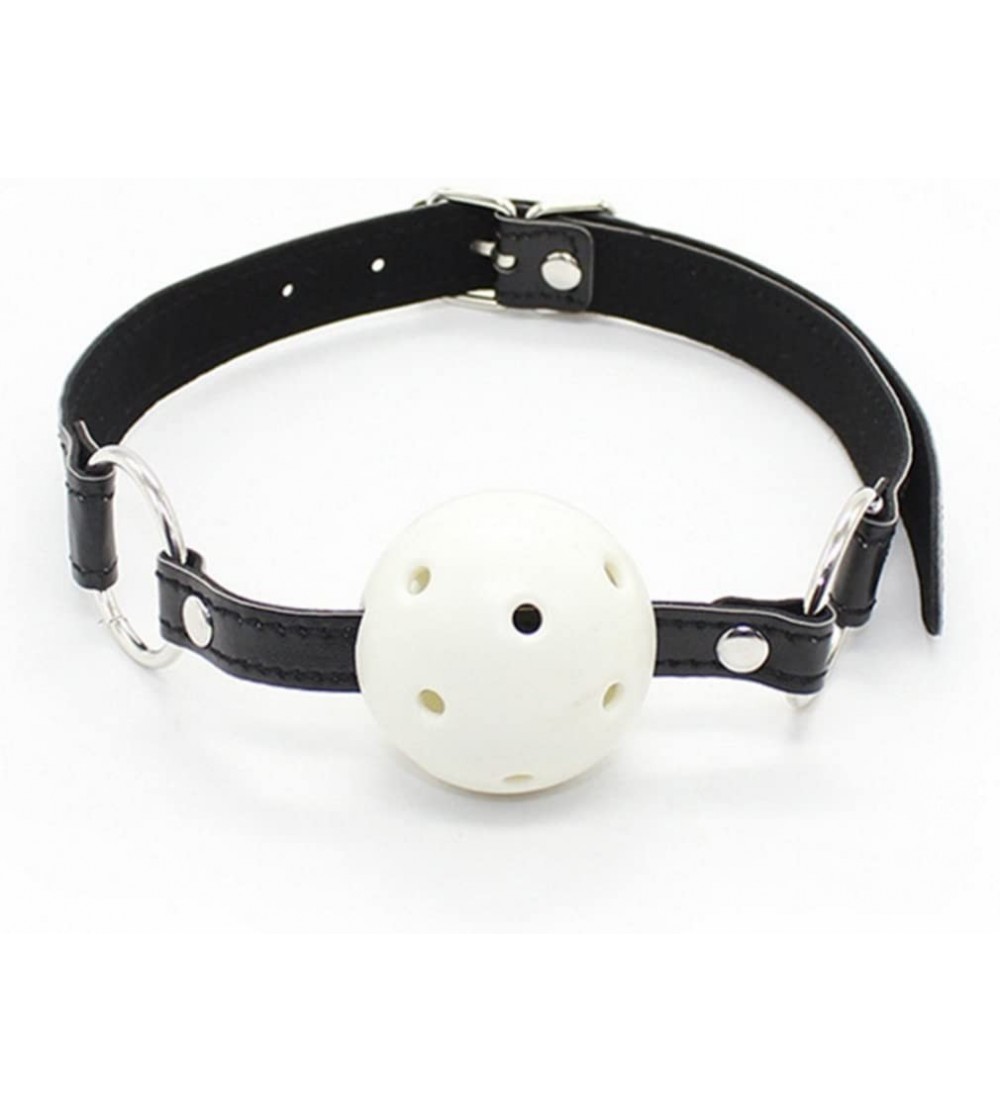 Gags & Muzzles Role Play Halloween Masquerade Restraints Flirting S&M BDSM Fetish Bondage Mouth Gag-Hollow Out Ball (White) -...