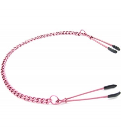 Restraints Nipple Clamps- Tweezer With Chain- Pink - C2112E5ACSF $28.99