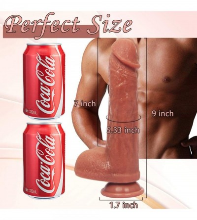Dildos Realistic Dildo for G Spot Clitoral Anal Stimulation- Large Liquid Silicone Dildo with Strong Suction Cup- Strap on Di...