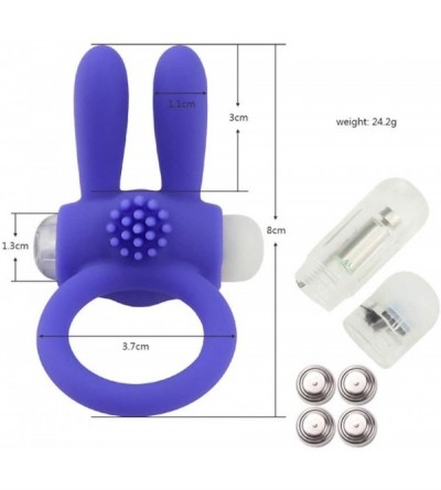 Vibrators Butterfly Bunny Vi-Bra-ting Lock Ring - Blue - C5193LLDKA2 $12.07