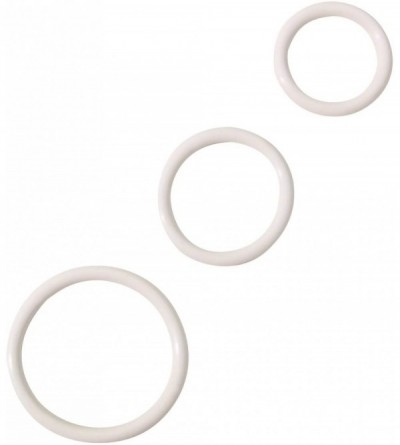 Penis Rings Rubber Cock Ring- White- 3-Pack - White - C3113KWXAPN $17.44