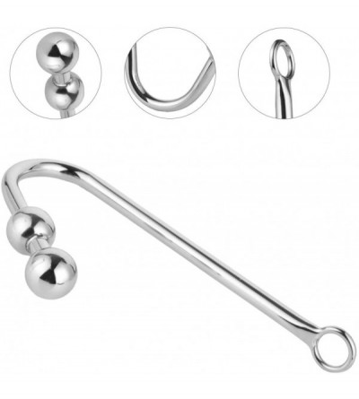 Anal Sex Toys Anal Bead- Stainless Steel Anal Hook Butt Plug with 2 Balls- Rope Hook with O Ring- Bondage Fetish Toy for Unis...
