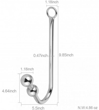 Anal Sex Toys Anal Bead- Stainless Steel Anal Hook Butt Plug with 2 Balls- Rope Hook with O Ring- Bondage Fetish Toy for Unis...