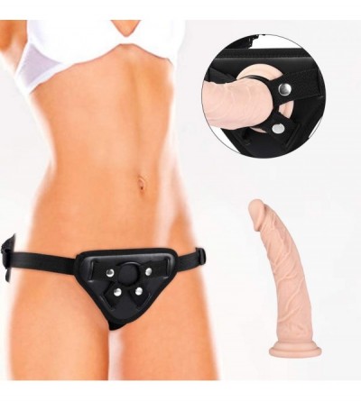 Dildos Wearable Sex Strap-on with Silicone Dildo Sex Toys for Female Masturbation and Lesbian- Lubricant Included - C6128WLGS...