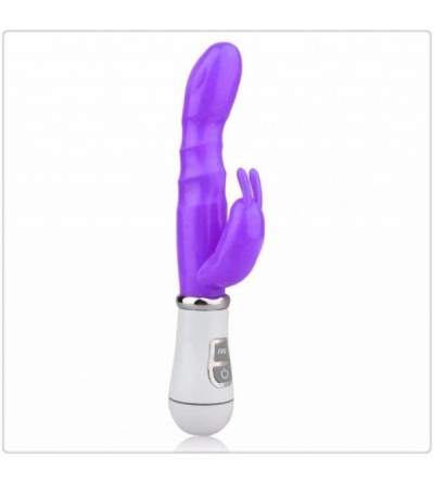 Vibrators Waterproof Multispeed Powerful Rabbit Dildo Vibrator Double G-spot Massager Adult Sex Toy for Couples - Purple - CB...