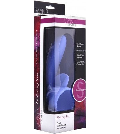 Dildos Fluttering Kiss Dual Stimulation Silicone Wand Massager Attachment- Purple (AD440) - C411GH94051 $15.24