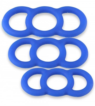 Penis Rings Cock Rings EYRO Slippery Blue Silicone Erectile Dysfunction .75 Inch Through 9 Inch Unstretched Diameter 3 Pack S...