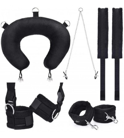 Restraints Restraint System Kit Wrist Thigh Leg Bondage Set with Nipple Clamp&Ankle Cuff &Neck Pillow for Couple SM Sex Game-...