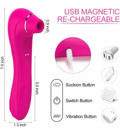Vibrators Clitoral Sucker G Spot Vibrator with 10 Sucking Intensities 10 Strong Vibration Modes- 2 in 1 Waterproof Rechargeab...