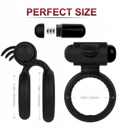 Penis Rings Vibrating Cock Ring with Double Ring-Premium Stretchy Longer Harder Stronger Erection Cock Ring Erection Enhancin...