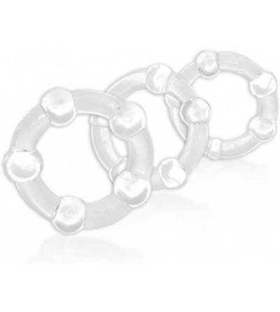 Penis Rings Stay Hard Beaded Cockrings- Clear- 0.7 Ounce - Clear - C1117WAAWZT $17.33