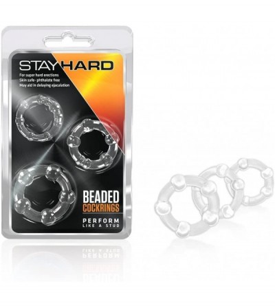 Penis Rings Stay Hard Beaded Cockrings- Clear- 0.7 Ounce - Clear - C1117WAAWZT $8.90