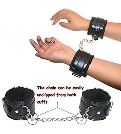 Restraints Super Soft Comfortable Leather Adjustable Handcuff Soft Fur Leather Handcuffs Multifunctional Bangle For Sex Play ...