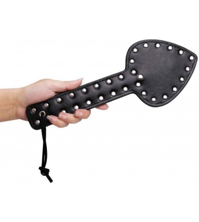 Paddles, Whips & Ticklers Heart Spanking Paddle- 12.6inch Studded Faux Leather Paddle for Adult Sex Play- Black - Black - CH1...
