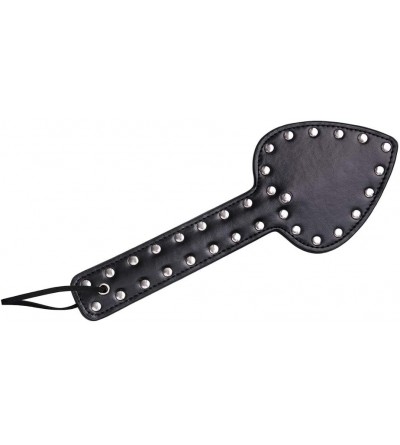 Paddles, Whips & Ticklers Heart Spanking Paddle- 12.6inch Studded Faux Leather Paddle for Adult Sex Play- Black - Black - CH1...