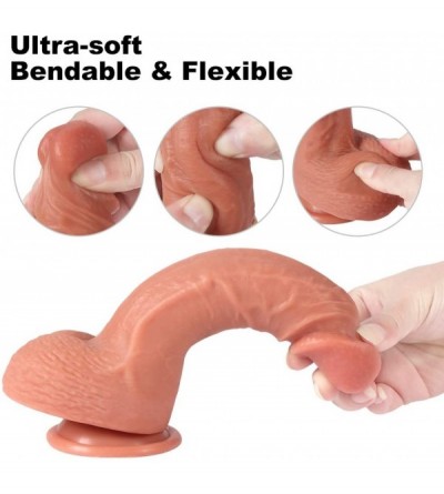 Dildos Realistic Dildo Dual Density Liquid Silicone Adult Sex Toys Female Masturbator G-Spot Penis Dong with Suction Cup 9 In...