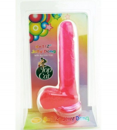 Dildos Top Cat 8.5 Inch Jelly Dong W/Suction Cup Red - CF11JGKYEXV $8.82