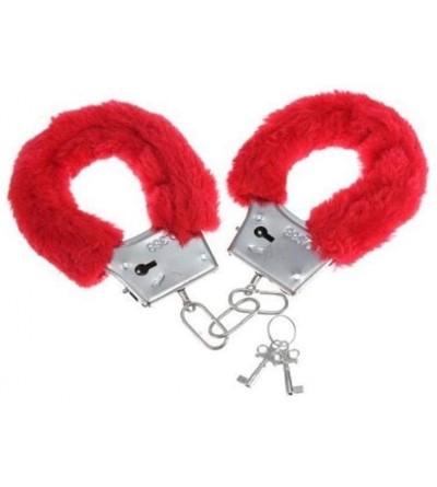 Restraints Fashion Party Fuzzy Handcuffs - Red - CK18NZSAL7E $22.52