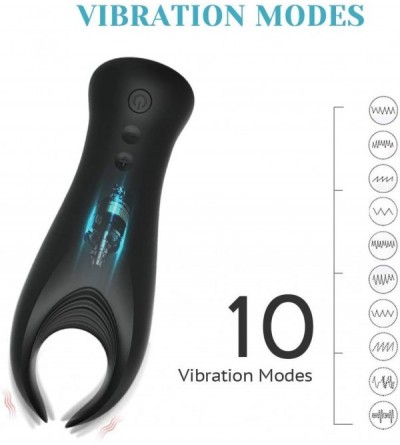 Male Masturbators Pincers Penis Vibrator Masturbator with Glans Massage Stimulation for Releasing Sexual Tension- 10 Vibratio...