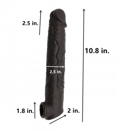 Pumps & Enlargers 2020 New Black 10.8 Inch Silicone Extra Larger Pên?ís Sleeve for Men Large Extension Cóndom Thick and Big E...
