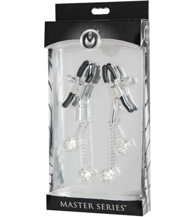 Chastity Devices Ornament Adjustable Nipple Clamps with Jewel Accents - CF127BR4RZP $7.63