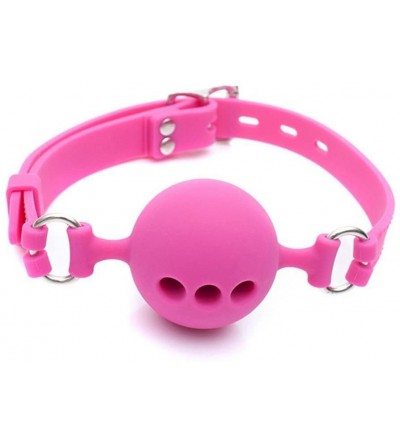 Gags & Muzzles Silicone Breathable Ball Gag for Adult Bondage Restraints Sex Play (Pink- 1.5in Ball) - Pink - CJ18EDCKSYD $9.45