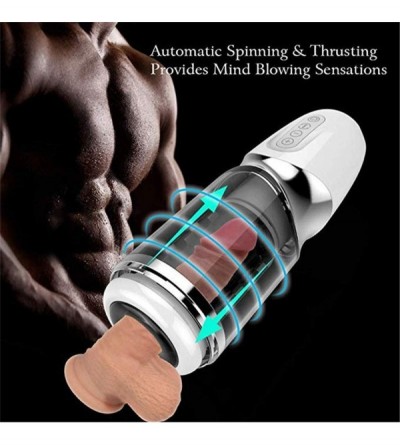 Male Masturbators 10 Vibrating Frequencies & Multiple Voice Switching Functions Adult Toys 4D Heating Pocket Pussy Men's Mass...
