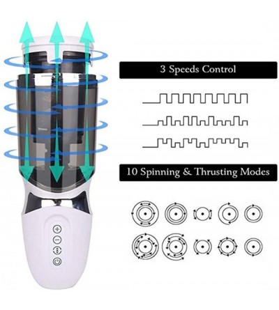Male Masturbators 10 Vibrating Frequencies & Multiple Voice Switching Functions Adult Toys 4D Heating Pocket Pussy Men's Mass...